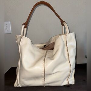 The Sak Los Feliz Leather Tote Bag - Stone/Cream